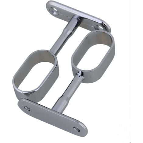 Chrome Finish Zinc Alloy Double Curtain Rod Brackets & Support