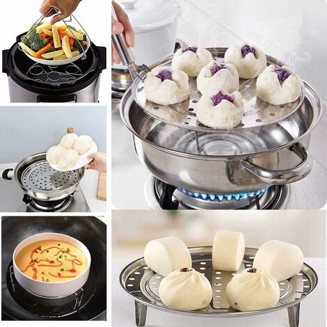 Stainless Steel Steamer Rack 2pcs - Insert Stock Pot Thick Steaming Tray  Stand Cookware Tool (9.4inch/24cm)