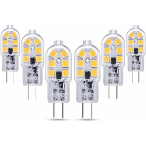 G4 LED Bulb 12V 2W Warm White 3000K, 200lm, G4 10W 20W Halogen Lamp  Equivalent, Non-dimmable, Bi-pin G4 12V LED AC DC for Chandelier, Table  Lamp, Pack of 6 HIASDFLS