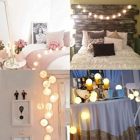 5 Handmade Loose Cotton Balls NO Lighting String DIY Fairy Night Light  Nursery Baby Shower Garland Girl Boy Bedroom Dorm Decor Gift 