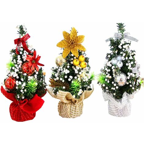  Mini Christmas Trees, Artificial Tabletop Trees for Miniature  Scenes with Lights, Tabletop Christmas Glitter Tips Artificial Mini Xmas  Pine Tree for Room Decor(#2) : Home & Kitchen