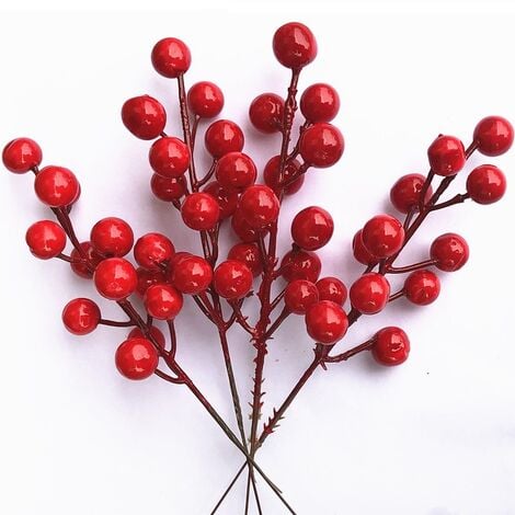 Red Berry Branch x 36 Berries 45cm