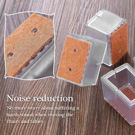 Set of 16 Non-Slip - PVC Rectangular Caps for Chair Legs, Furniture Legs HIASDFLS