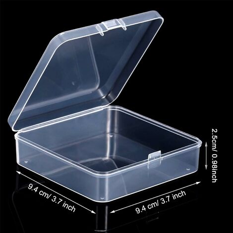 16 Pcs Transparent Mini Storage Box, Plastic Storage Containers Jewelry Organizer  Box with Flip-up Lids