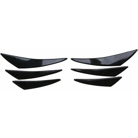 Set of 6 Universal Car Spoilers - Glossy Black HIASDFLS