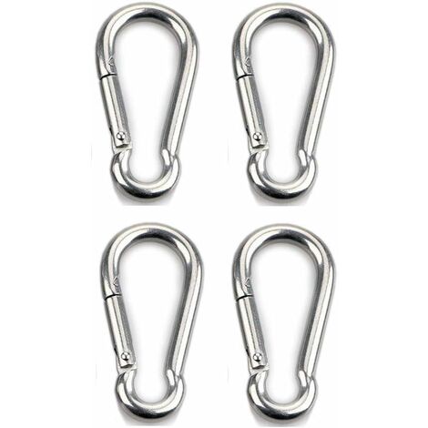 2pcs Snap Hook 25KN Heavy Duty Mini Self-Locking Carabiner with Screw Cap  for Climbing, Rope