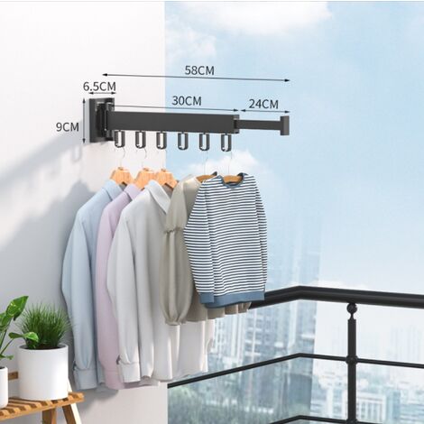 Indoor Outdoor Retractable Clothesline Wall Mounted Laundry