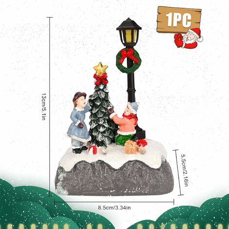 Mini Resin Christmas Ornaments Set of 24 - Rustic Christmas Decorations -  Small Miniature Christmas Tree Ornaments - Santa Snowman Gingerbread Angel  - Tiny Christmas Tree Decorations with Gift Box 