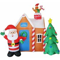 Inflatable Santa Claus and Christmas Tree, Inflatable Outdoor Christmas Decorations With Lights Integrated Color Change for Holidays, Party, Christmas, Courtyard