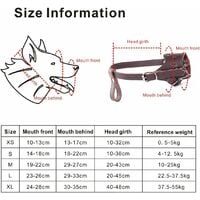 Dog Muzzle Anti Bark Muzzle for Small Large Dogs Adjustable Leather Dog Muzzle - Size XL - Brown