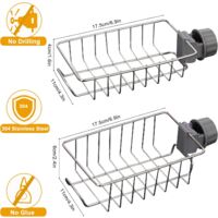 Set of 2 Shower Shelf, Telescopic Bathroom Shelf Without Drilling ...