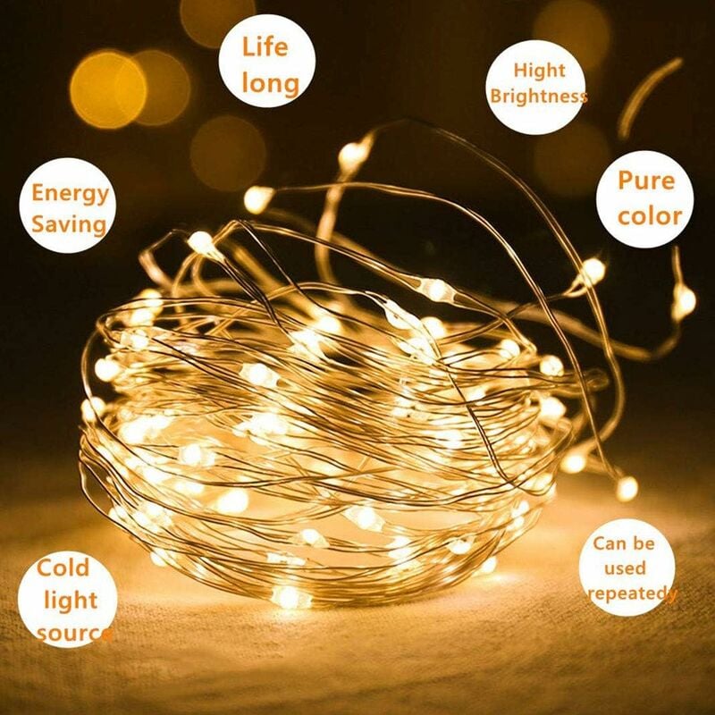 15 x 20 LED Lichterketten Warmweiß 15 Stück, Dioden 2M Lichtstreifen Kork  Lampen für Heimwerker Dekoration Hochzeit Party -