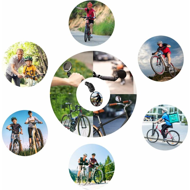 Fahrrad-Rückspiegel, konvexer Spiegel, 360 ° verstellbarer, konvexer  Rückspiegel für Fahrrad, Mountainbike, Motorrad