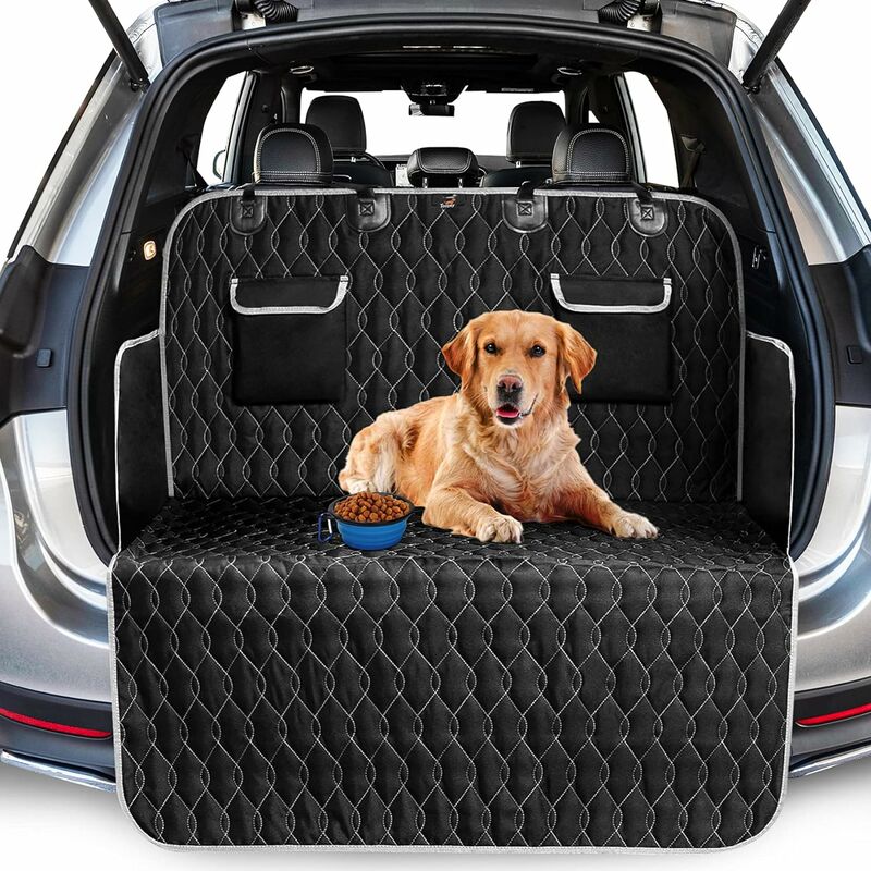 Kofferraumabdeckung für Hunde, wasserdichte/rutschfeste Autoabdeckung für  Hunde mit Seitenschutz und Stoßstange, universelle Hundeabdeckung, leicht  zu reinigen, 185 103 cm, schwarz