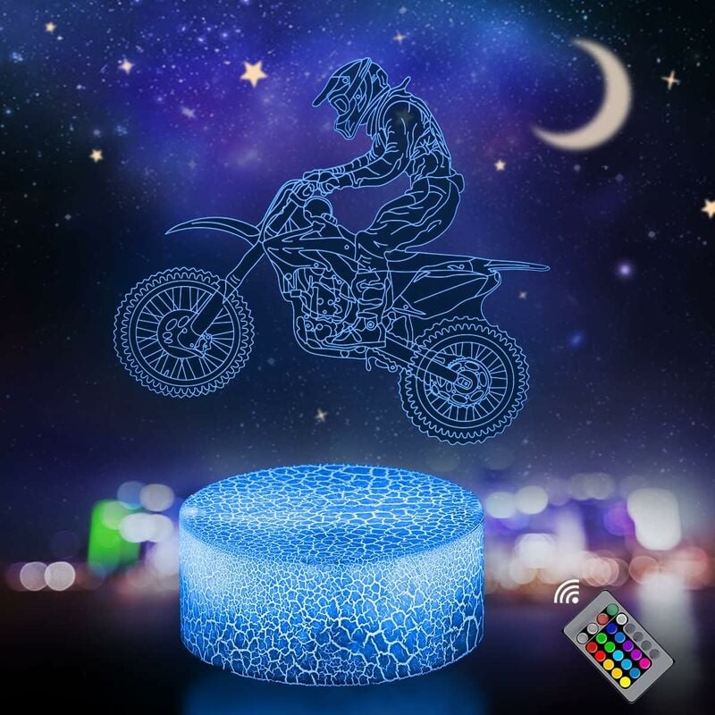 3D-Rennwagen-Nachtlichter, LED-Illusionslampe mit 16 Farbwechseln und  Fernbedienung, Raumdekoration, Geburtstagsfest, Weihnachtsgeschenke für  Kinder HIASDFLS