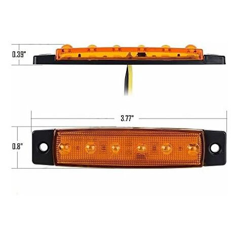 10 Stück 3,8 Zoll 6 LED-Seitenmarkierungs-LED-Anhänger-LKW-Markierungsleuchten,  gelbe Markierungsleuchte, Heckmarkierungsleuchte, LKW