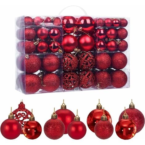 100 Zimmer Bälle Rot Noel Sofa, Kunststoffkugel für Weihnachtsbaum  Dekorationen Dekoratives Zubehör für Familien- und Außenweihnachtshähne