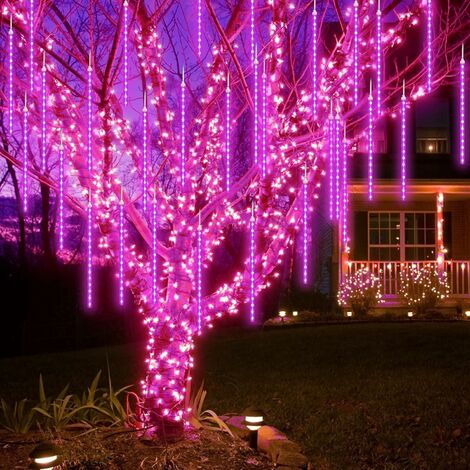 LED-Meteorschauerlicht, 80 8 Röhren 576 LEDs Hohe Helligkeit Wasserdichtes  Stalaktiten-Wasserfalllicht für Weihnachten, Garten, Hochzeit