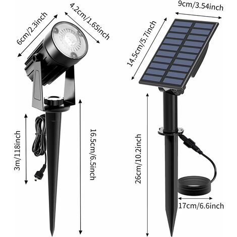Solpex Solarstrahler Set 2 Stück - IP67 Wasserdichte Außenbeleuchtung Für Garten & Hof