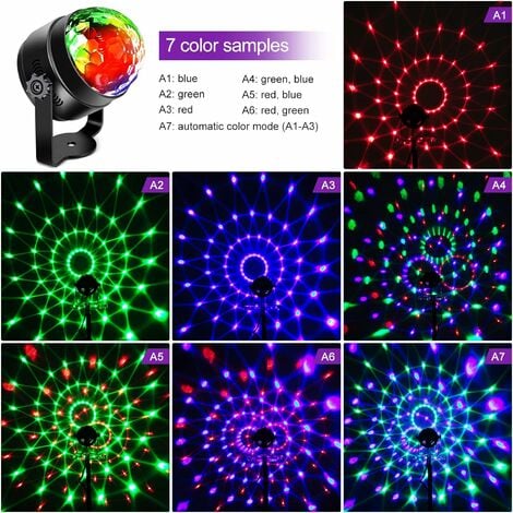 Discokugel Led Discolicht 6 Farben RGB LED Party Musikgesteuerte