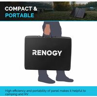 Renogy 100W 12V Monocrystalline Off Grid Portable Foldable 2pcs 50W Solar Panel Suitcase Built-in Kickstand