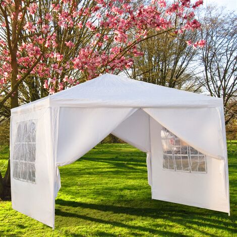 NEW! 3m x 3m White Waterproof Garden Gazebo Marquee Awning Party Tent