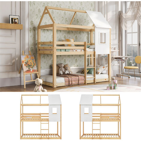 Childrens wooden bunk clearance beds