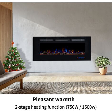 42inch Touch Screen Electric Heater Recessed Electric Fireplace Remote Control with Timer