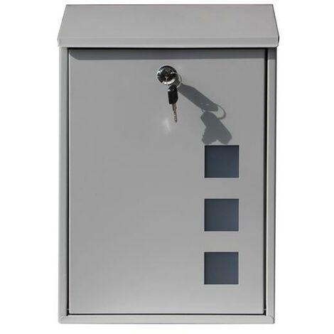 Post Box Large Letter Mail box Steel Lockable Outdoor Wall Mounted With ...