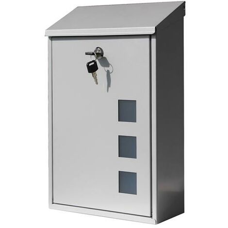 Post Box Large Letter Mail box Steel Lockable Outdoor Wall Mounted With ...