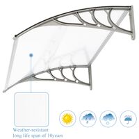 150x100CM Door Canopy Awning Shelter Front Back Porch Outdoor Shade Patio Roof