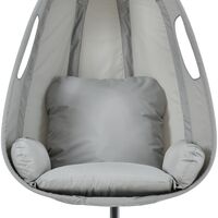 Hanging Egg Shaped Swing Chair Indoor & Outdoor Hammock Chair With Cushion Grey