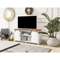 TV Stand Entertainment Center Media Cabinet Console Table with Sliding Barn Door