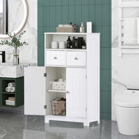 Home Office Bathroom Corner Freestanding Floor Storage Cabinet Organiser Shelfwith Drawers and Doors
