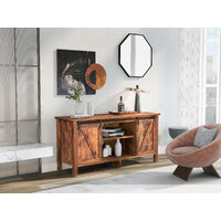 Industrial TV Stand Television Entertainment Center Media Console Cabinet Farmhouse Sliding Barn Door TV Stand & Media Table for TVs Up to 55 Inch,120Wx40Dx60.5Hcm.