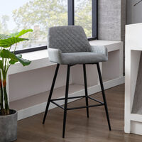 2x Home Retro Bar Stool Set Kitchen Counter Breakfast Chairs PU Leather Metal Legs