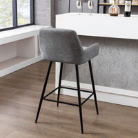 2x Home Retro Bar Stool Set Kitchen Counter Breakfast Chairs PU Leather Metal Legs