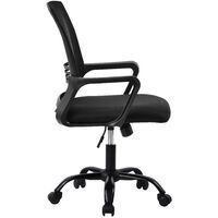 Home Office Chair Ergonomic Mesh Desk Chair Tilt Adjustable Height Computer Chair w/5 Wheels Black