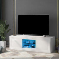 LED TV Stand High Gloss 125CM Cabinet TV Entertainment Unit Home Furniture