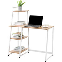 Computer Desk Work Study Table PC Laptop Office Home with4 Tier Storage Shelves Bookshelf