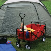 Portable Garden Folding Hand Cart Pull-Along Wagon Trolley Camping Cart Bag