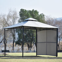 Outdoor Garden Gazebo Party Canopy Tent Sun Shelter with Extendable Awning