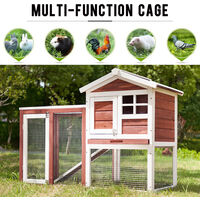 Bunny Rabbit Guinea Pig Hutch Cage House Hide/Run Linoleum Roof 2-Tier