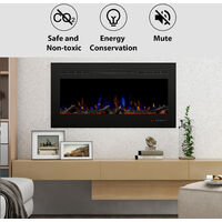 42inch Touch Screen Electric Heater Recessed Electric Fireplace Remote Control with Timer