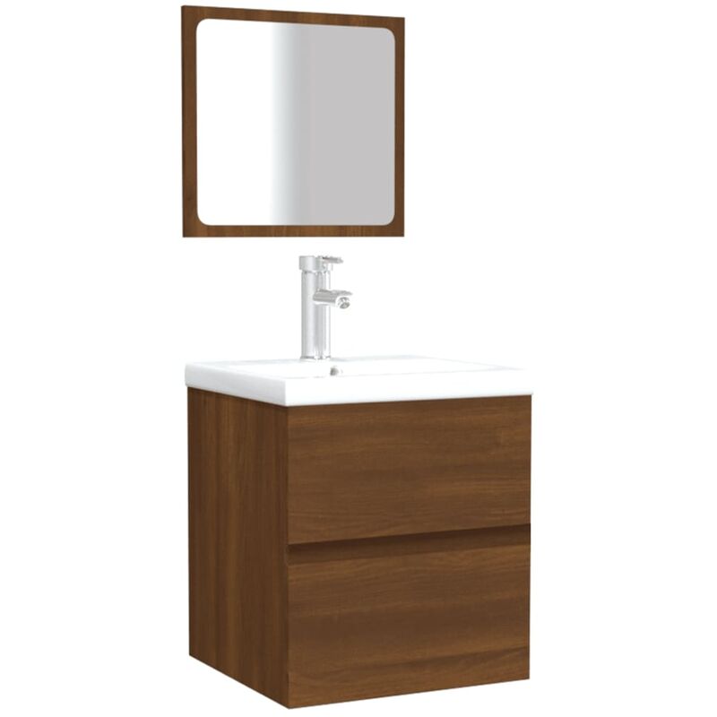 Meuble de salle de bain en chêne rustique avec armoire miroir @  LIVING-shop.fr en ligne