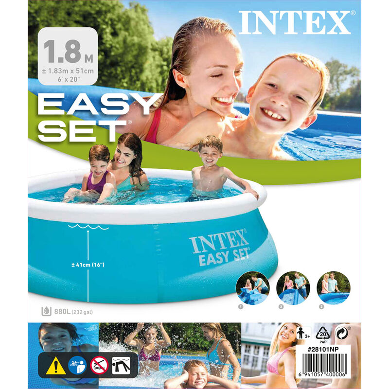 Intex Intex Easy Set Mini Ø 183 cm x 51 cm piscine autoportée 28101 NP jardin jeux 