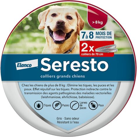 Floh- und Zeckenhalsbänder für große Hunde – über 8 kg – 2 Halsbänder