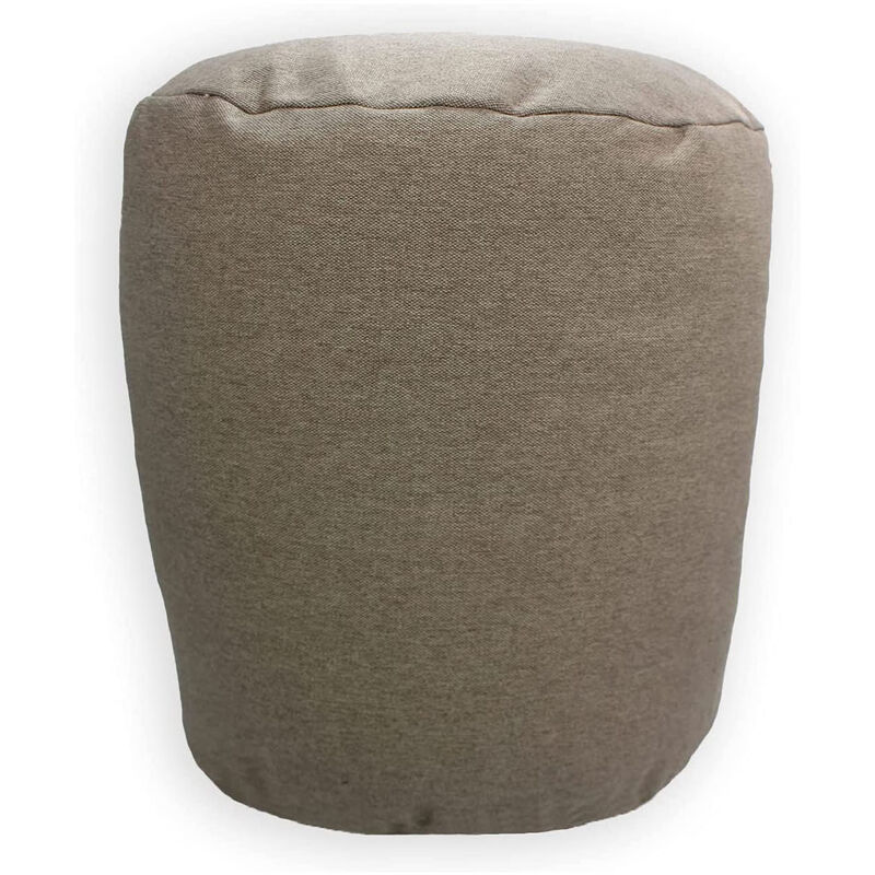 Acomoda Textil Taburete redondo acolchado. puff bajo resistente y silla asiento decorativo para interior exterior. beige tela