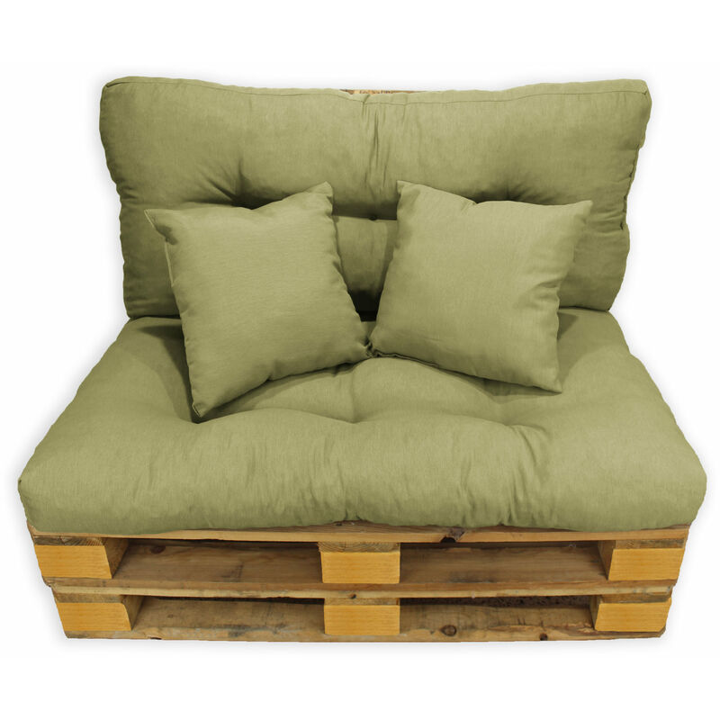Acomoda Textil Cojines sofá palets. conjunto 4 piezas para asiento 120x80 cm respaldo 2 y elegan arena interior exterior.