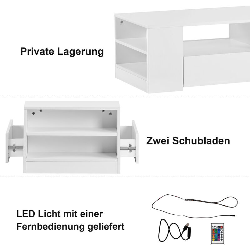 Consolle ingresso LED 2 cassetti MDF laccato bianco EMERSON